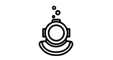 Diver helmet illustration, a vintage diving equipment for underwater exploration