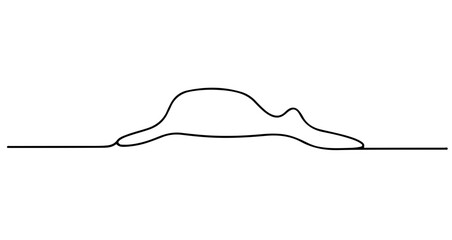 Continuous line drawing of a sleeping mouse, minimalist and simple design