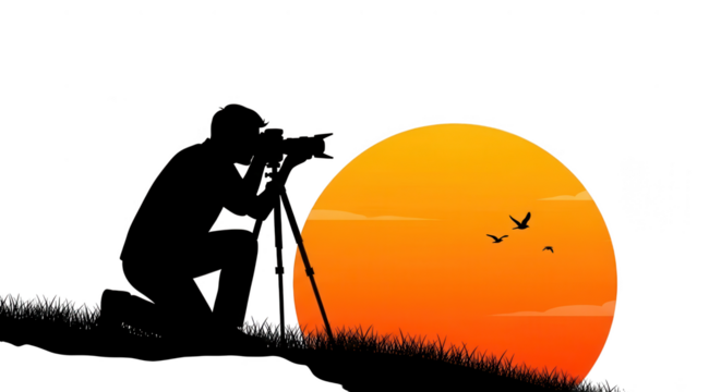 Vibrant sun with sunspots captured in dramatic orange glow against deep space isolated on transparent background