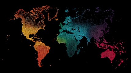 colorful world map dots design