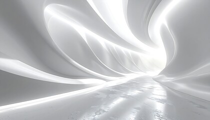 Abstract white, flowing, architectural design