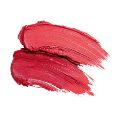 Fototapeta premium Red lipstick smear, textured and vibrant, isolated on a transparent background. background removed