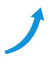 Blue curved upward arrow