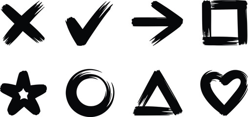 Hand-painted Geometric Icons Minimalist Design Elements