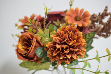 A beautiful bouquet photographed indoors
