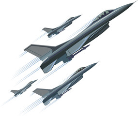 Eagle fighter jet plane taking off during exercise