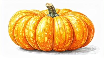Obraz premium Illustration of a Pumpkin with Speckled Pattern Isolated on White Background for Fall Seasonal Themes