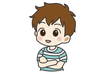 腕を組む男の子