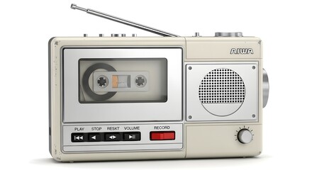 Fototapeta premium Vintage Cassette Recorder Player Radio Retro Technology.