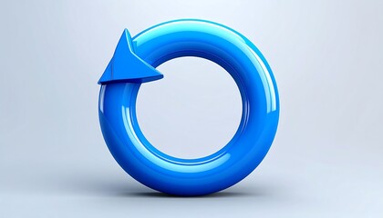 Blue ring, circular arrow