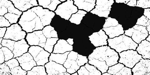 Dry, cracked earth texture with a deep brown abstract pattern, similar to tree bark in a barren environment