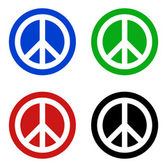 Peace symbol vector illustration.Set of Peace sign.