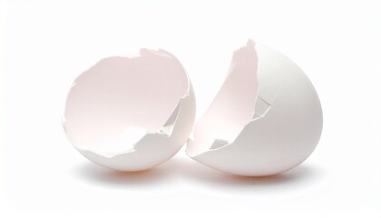 Cracked white egg on smooth surface—fragile, minimal, and symbolic of vulnerability and transformation.