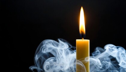 Candle flame with smoke