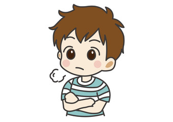 ため息をつく男の子