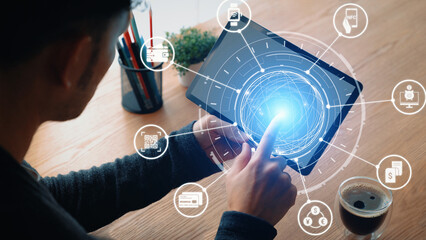 Digital wallet icons show mobile payment, digital wallet transfer, and online banking. Digital wallet supports secure payment, cashless transactions, and financial integration. Gist