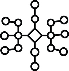 Technology & IT Neural Network Outline Vector Icon for Artificial Intelligence and Machine Learning, Flat Vector Icon on White Background

