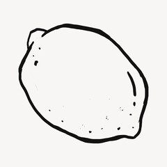 Lemon doodle, cute illustration, off white design