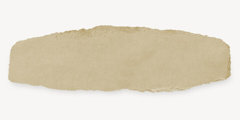 Brown torn paper cut out, collage element