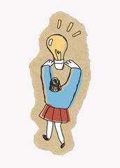 Creativity on brown torn paper