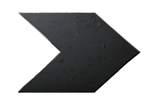 Industrial Nail Arrow with Rugged Metal Texture Rightward Directional Symbol Built from Black Rods and Hardware