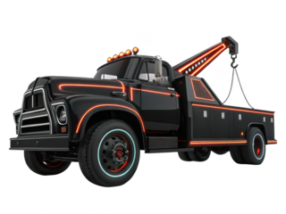 Futuristic Black Tow Truck Design