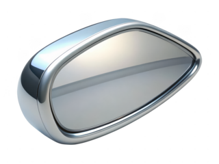 Chrome rearview mirror object isolated