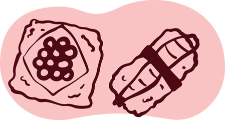 Cute sushi character Japanese cuisine	
