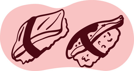 Cute sushi character Japanese cuisine	
