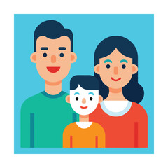 Family smiling happy
