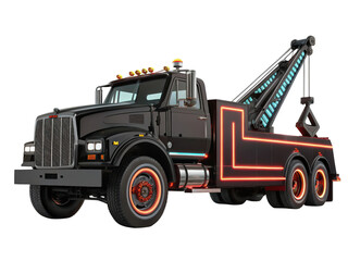 Naklejka premium Futuristic Neon Tow Truck Illustration