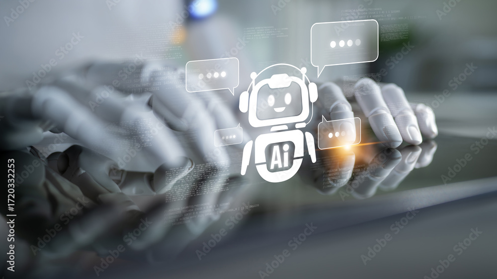 Poster ai virtual assistant artificial intelligence chatbot controlled by prompt engineering for explainabl