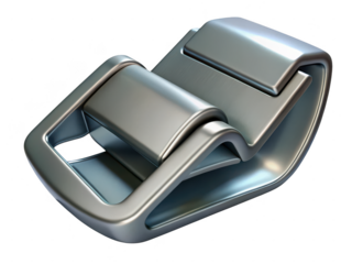Silver buckle hardware detail isolated
