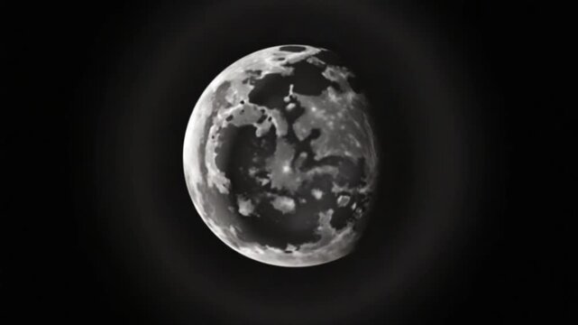 moon's partially sunlit surface in view from above