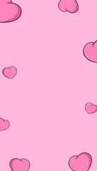 Cute heart illustration phone wallpaper