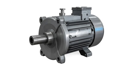 Industrial motor isolated on white background