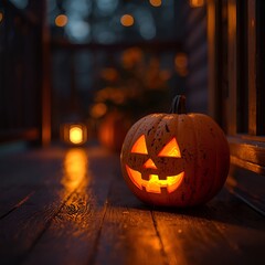 Dark Halloween Night Pumpkin Glow Design