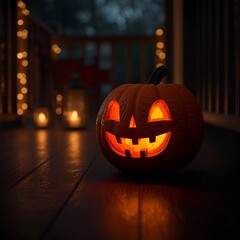 Haunted Pumpkin Lantern Spooky Artwork