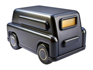 Toy black retro van