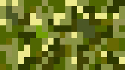 Pixel camouflage background in green tones, military pattern for backgrounds