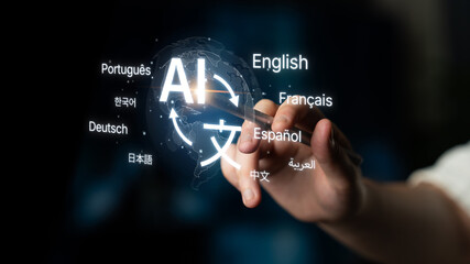 Global communication with multiple languages, digital translation tools, multilingual technology, cross-cultural communication, and virtual language learning environments. Spline