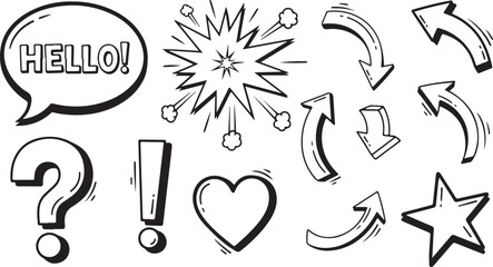 Unleashing creativity with dynamic hand drawn doodles bursting with expressions of love curiosity and joy in bold