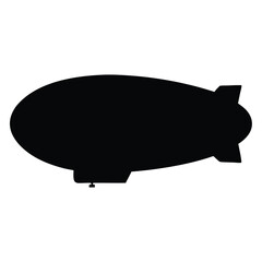 Silhouette of a vintage airship zeppelin blimp dirigible aeronautical vehicle flying machine icon © Suriya