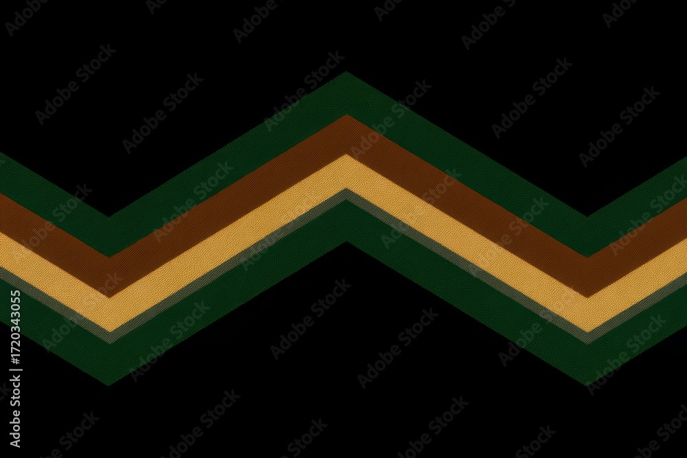 Poster black and green striped pattern. the stripes are of different colors and are arranged in a zigzag pa