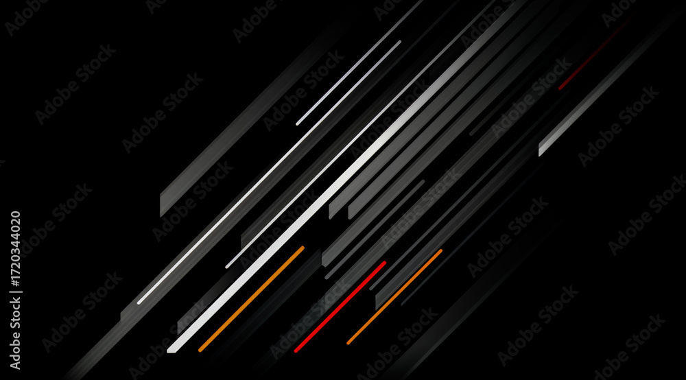 Poster black and white image of a series of lines with a red stripe. the image has a modern and abstract fe