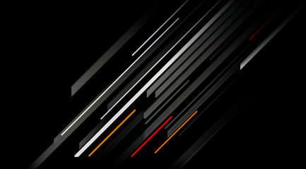 Black and white image of a series of lines with a red stripe. The image has a modern and abstract feel to it