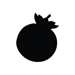 Isolated black silhouette of a pomegranate fruit vector illustration healthy food design element for graphics
