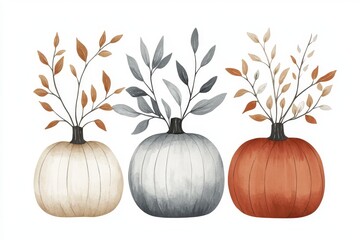 Minimalist pumpkin illustration evokes autumn, harvest, and seasonal decor themes, suitable for Thanksgiving, invitations, or modern home design