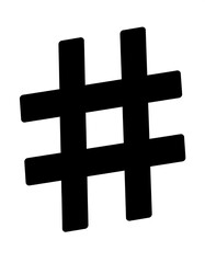 Obraz premium Bold, black hashtag symbol