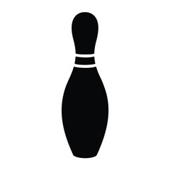 Bowling pin vector illustration for sports equipment and recreational activity design element isolated